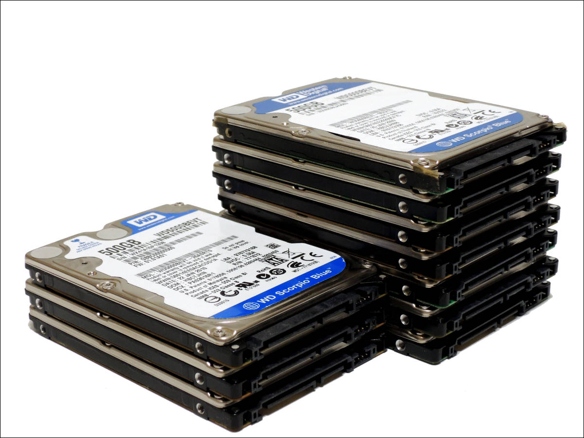 WD 2.5インチHDD 500GB 9.5mm SATA 10個セット B #11296 WESTERN