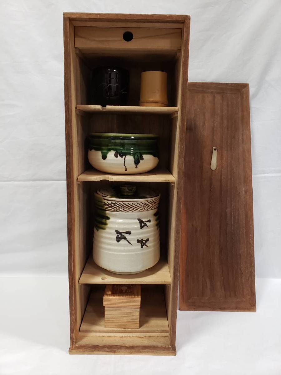 茶器セット 茶道具 持ち運び 茶道具 桐 短册箱 茶器揃 八点セット