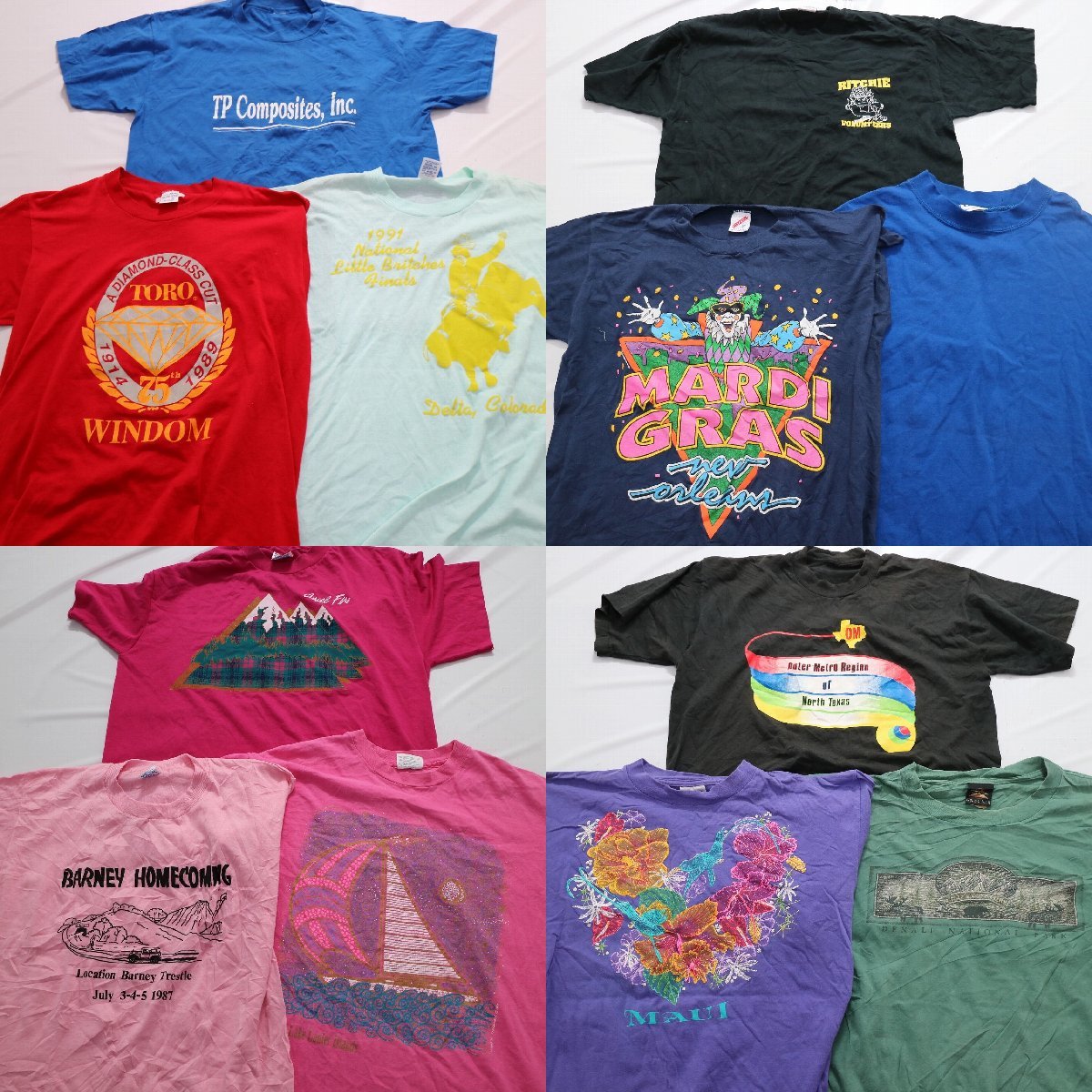 ◎OLDTシャツ set カラー　プリント 他 (メンズL) 12枚セット まとめ売り 古着卸 1円スタート 最落なし MO8694