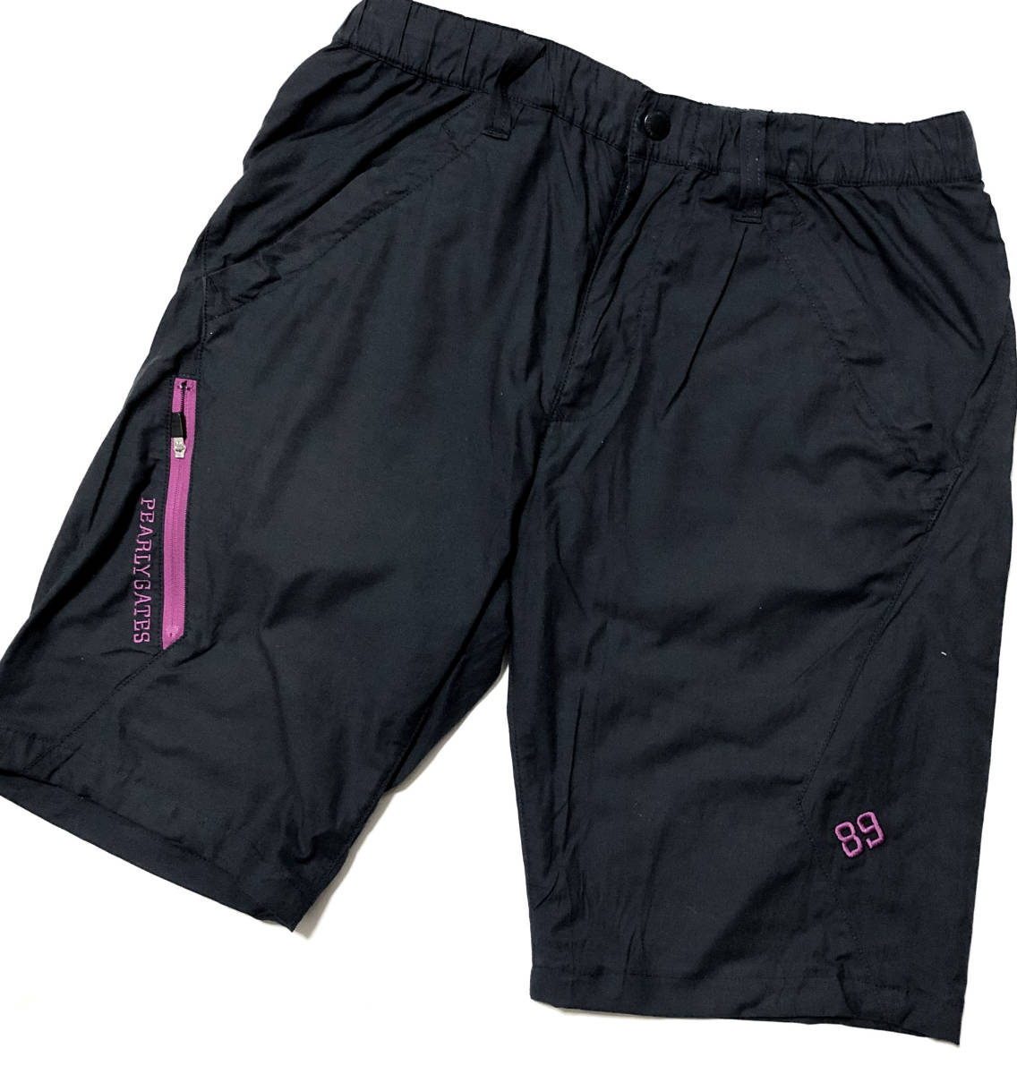 夏向け★PEARLY GATES パーリーゲイツ★薄手 ストレッチ　ひざ丈ハーフパンツ★W８０~８６cm位★メンズMサイズ位★全国送料２１０円　