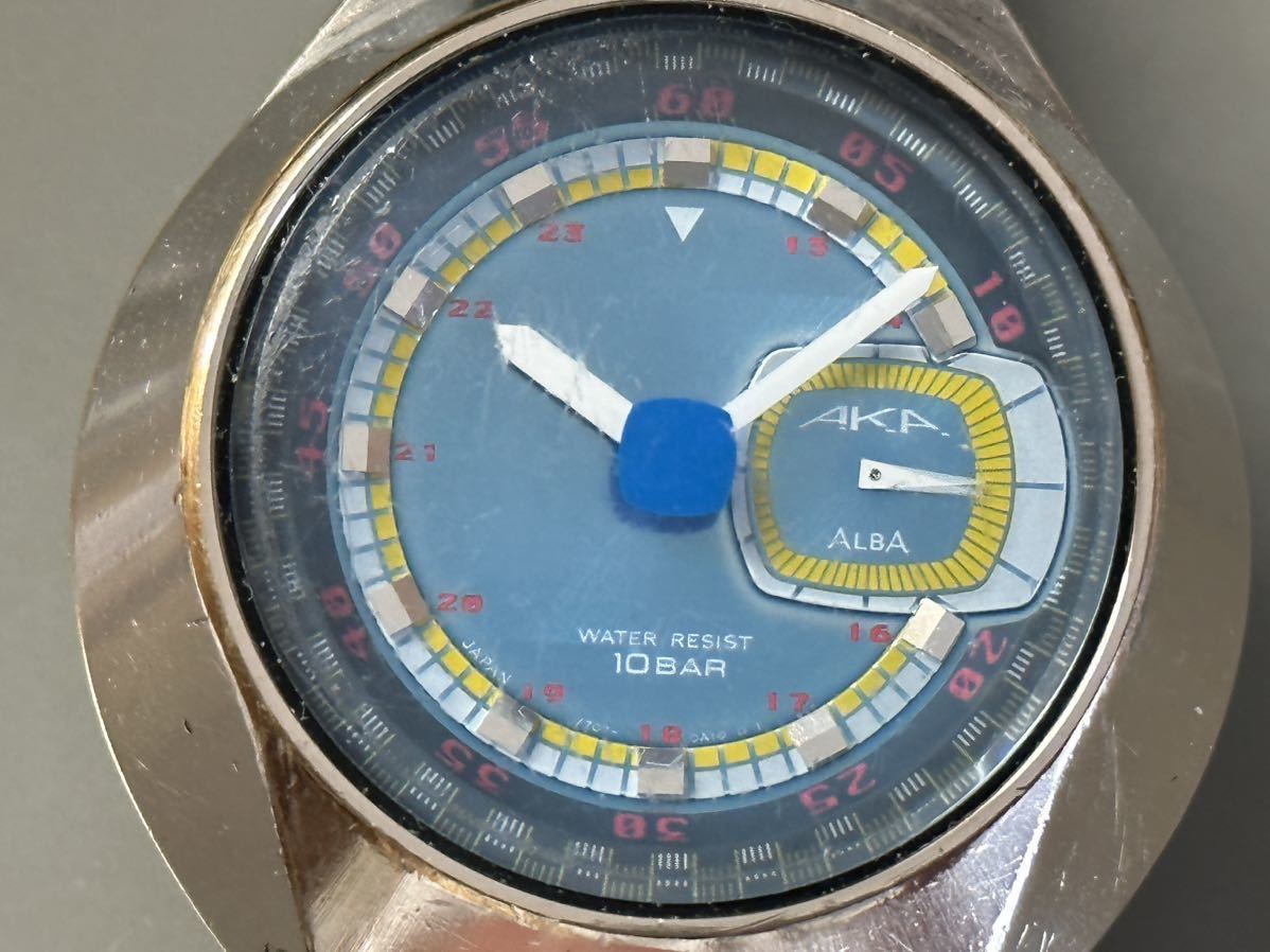 1円〜◇SEIKO セイコー ALBA アルバ AKA クォーツ スモセコ V707-0A10
