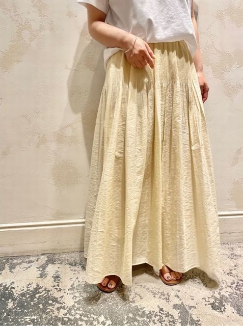 BEARDSLEY ビアズリー ゴムギャザースカート イージースカート イエロー 黄色