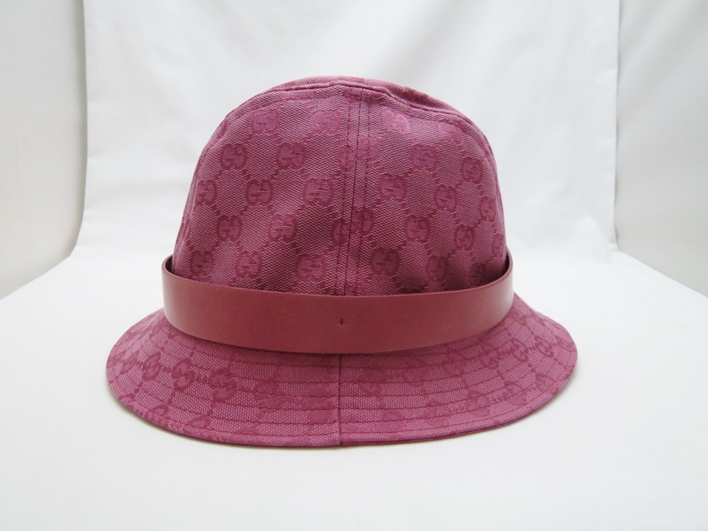GUCCI GGキャンバス バケットハット ピンクM サイズ
