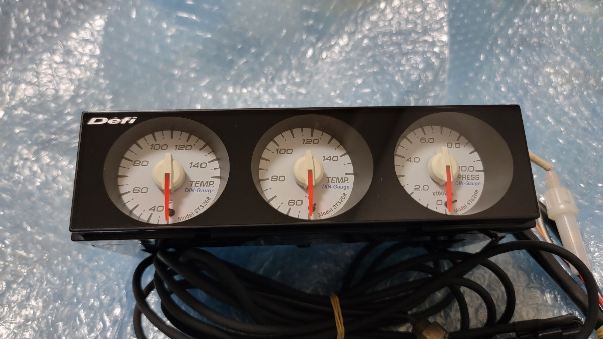 動作確認済！ Defi Din gauge ディンゲージ 緑イルミ ホワイト 1din 