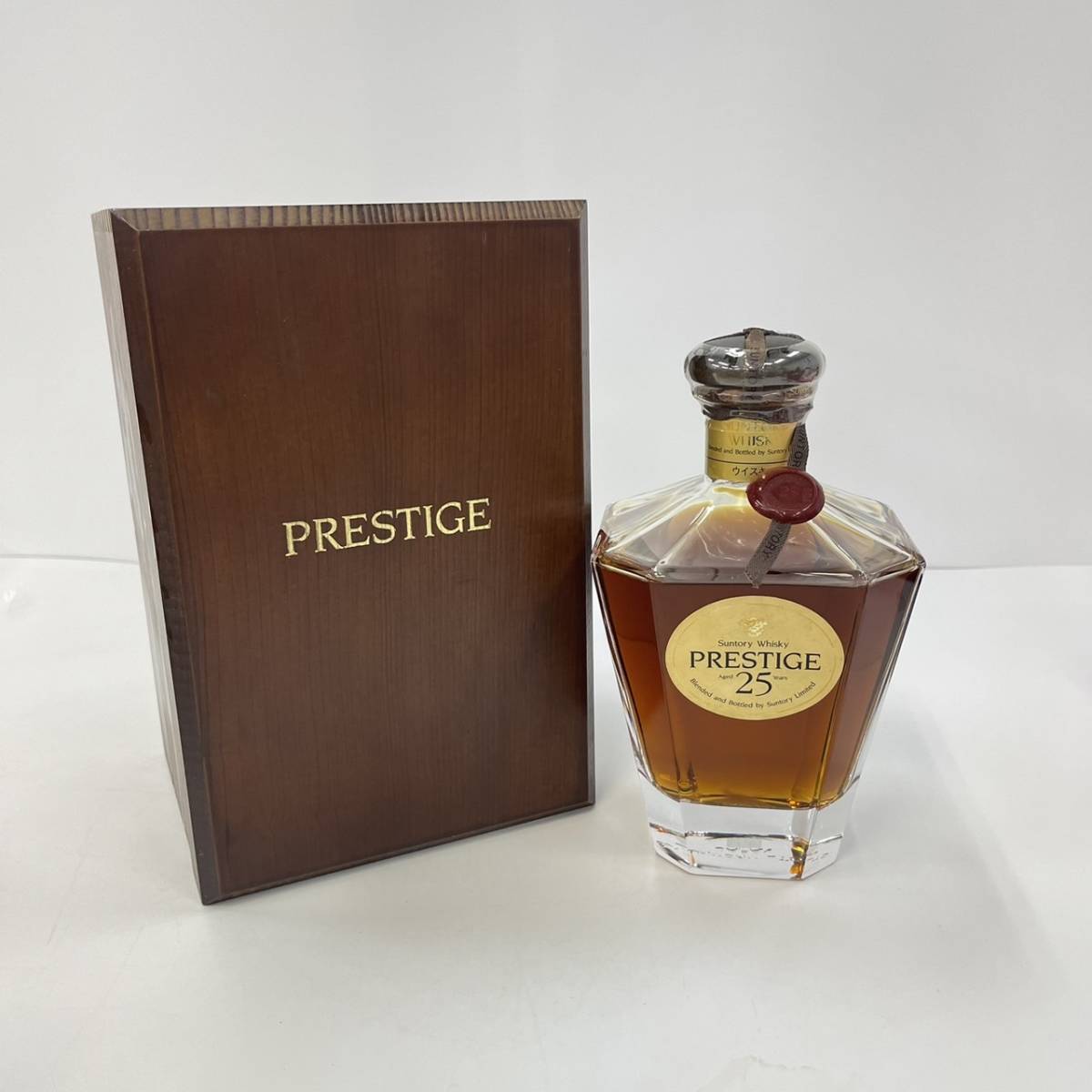 A081-20【東京都限定発送】お酒　Suntory Whisky　PRESTIGE　25年　サントリー　ウイスキー　43％　750ml　箱付き
