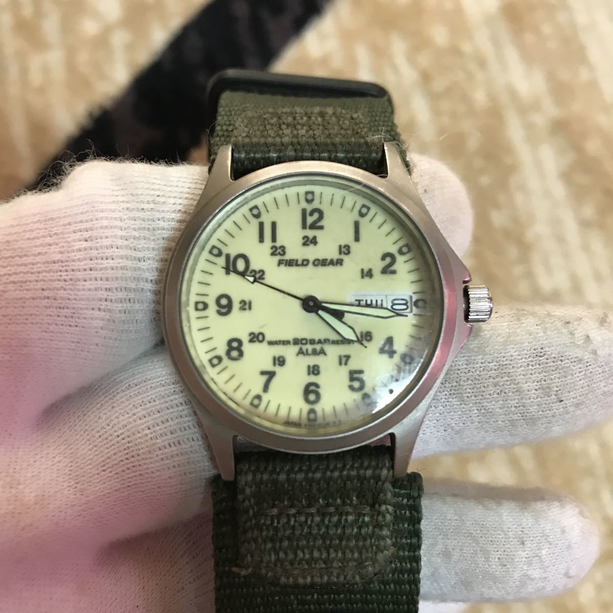 セイコーアルバ クロノグラフ FIELD GEAR クォーツ 動作品 ゴールド 