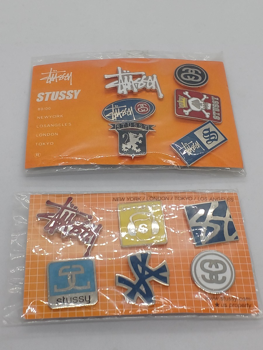 1円　STUSSY　ステューシー　ピンバッジ　12個セット　レア　希少　OLDSTUSSY　オールドステューシー　新品未開封