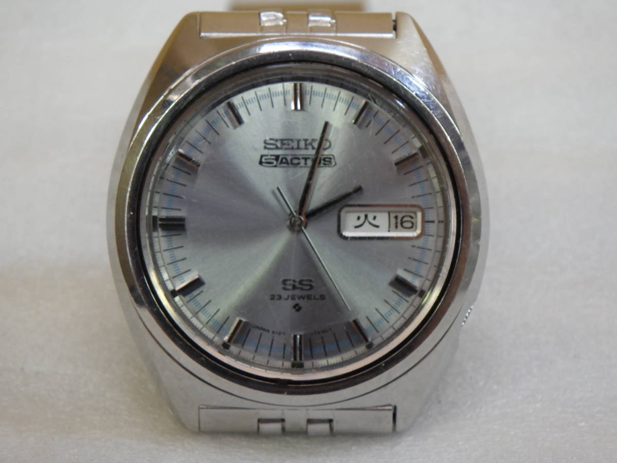 稼働品 SEIKO セイコー 5ACTUS セイコー5 アクタス 6106-7520 SS 23石 