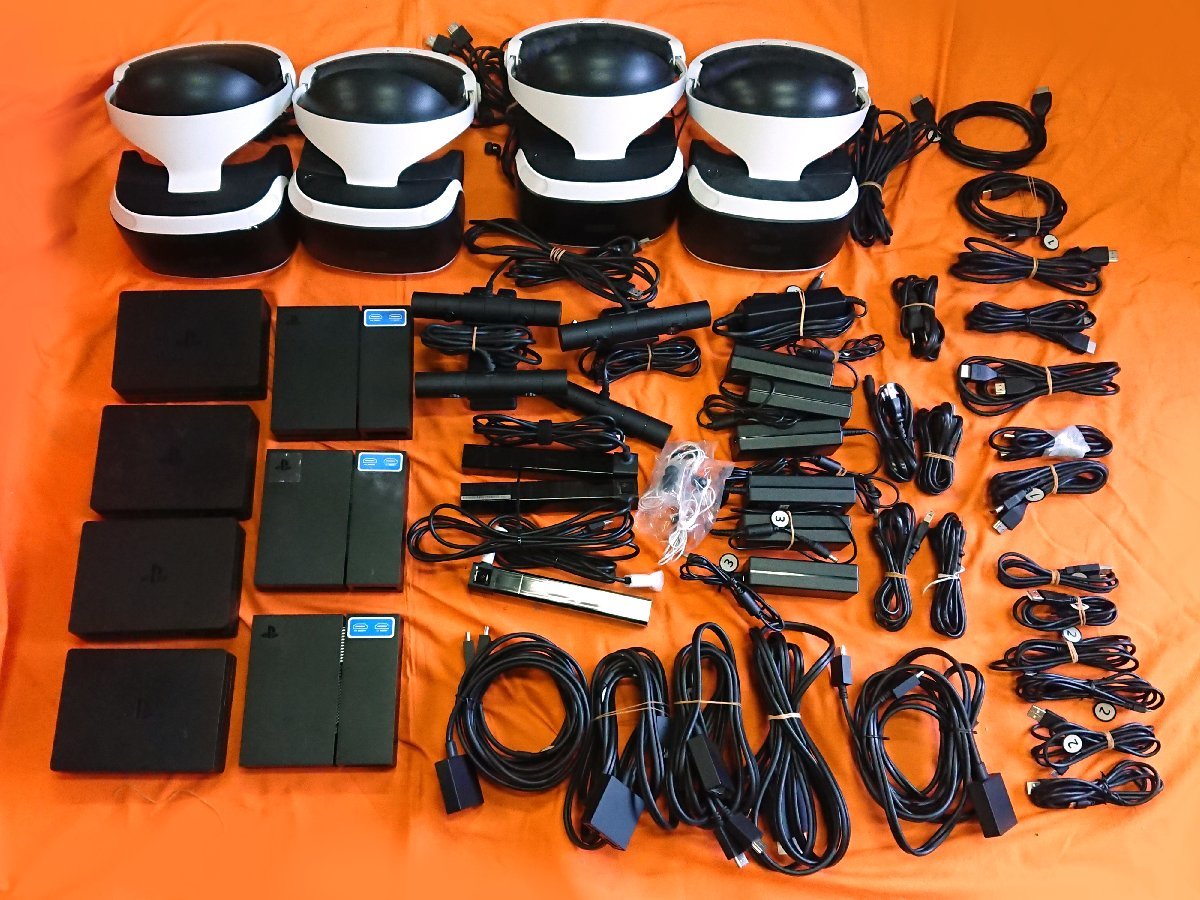 ジャンク 動作未確認 SONY PlayStation PSVR　CUH-ZVR1 (CUHJ-16001) 一式＋ CUH-ZVR2 (CUHJ-16003) 一式＋ カメラ等 付属品 セット　N