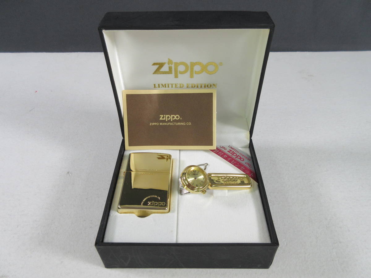 73/W002☆未使用☆喫煙具☆ZIPPO ジッポーライター 時計付きタイピン 