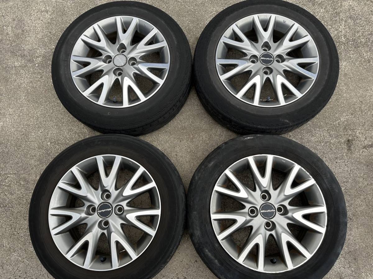 ホンダ純正OP　モデューロ　アルミホイール　4本中古　15×5.5J＋45　PCD100×4H　タイヤおまけ