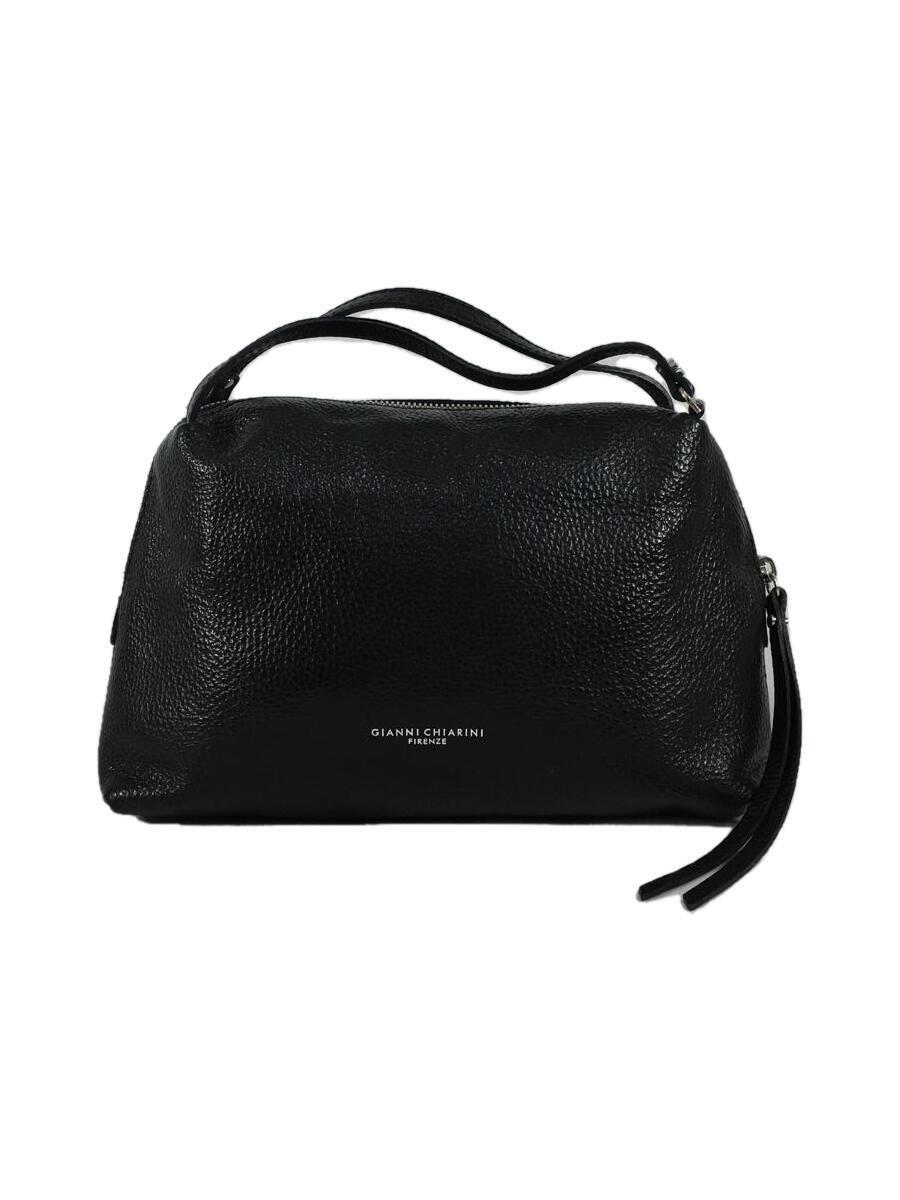 GIANNI CHIARINI◇ショルダーバッグ/レザー/BLK/無地