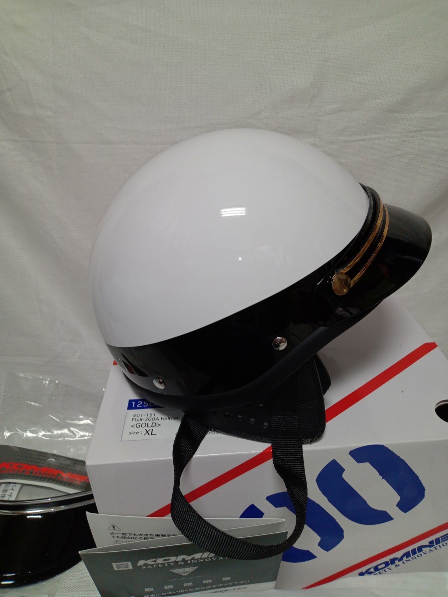 美品 FUJI-300 ヘルメット XL コミネ KOMINE ポリヘル ロングバイザー