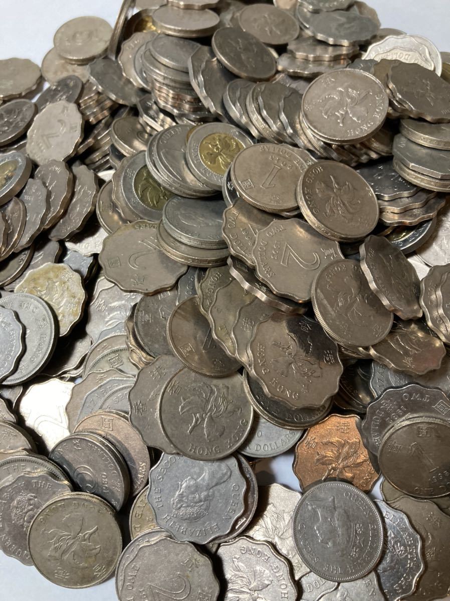 1円〜約20000円 香港ドル硬貨 大量まとめ 1080ドル エリザベス女王