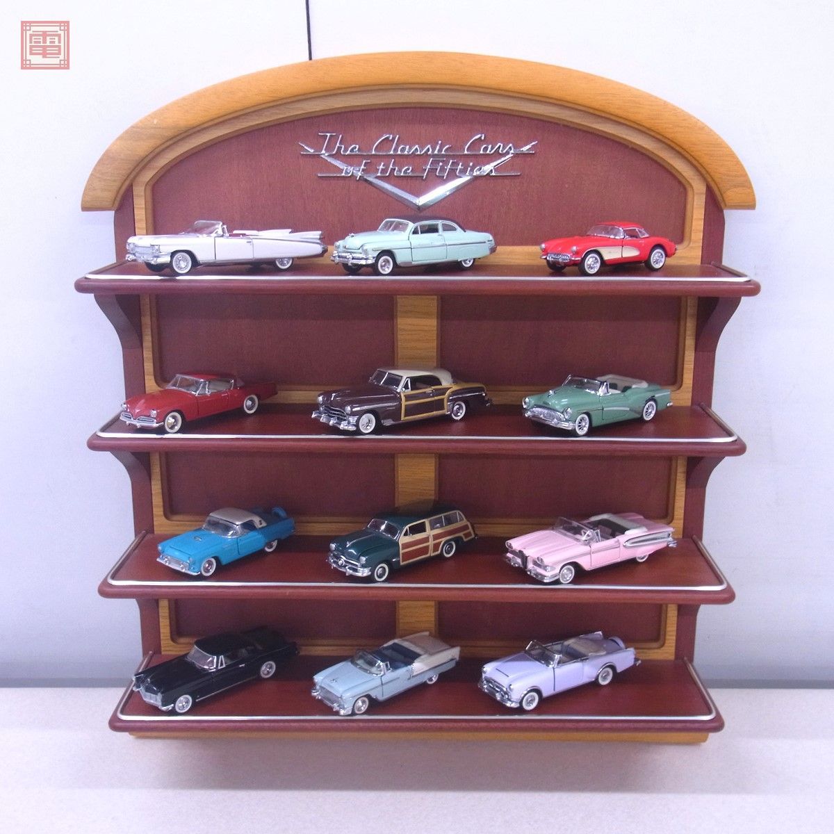 フランクリン・ミント プリシジョン・モデルズ 50年代 クラシックカー 1/43 50年型 フォード ウッディ・ワゴン 等 計12台 飾棚付【DC