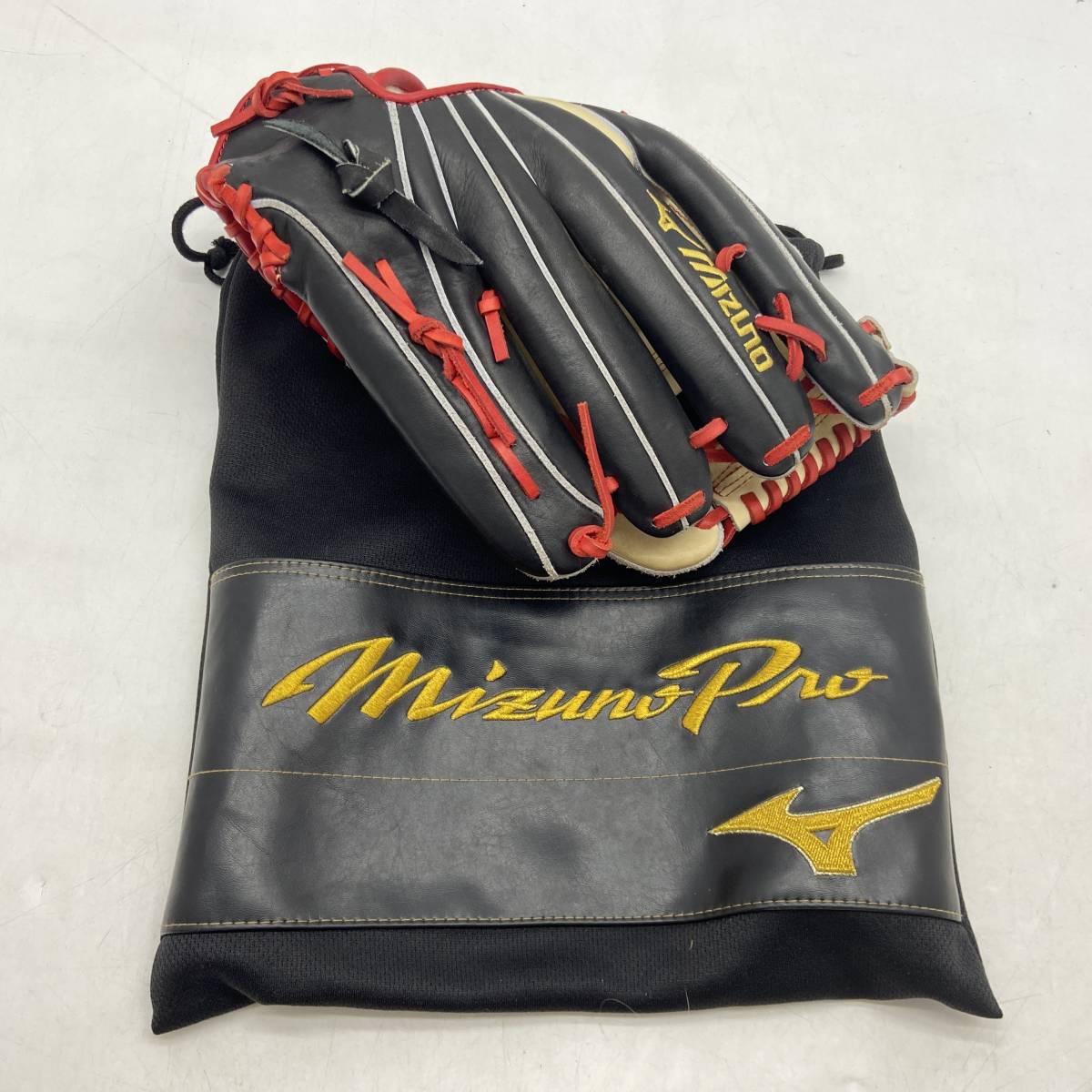 19060)□【1円スタート】mizuno pro 軟式野球グローブ 左投げ 佐藤輝明