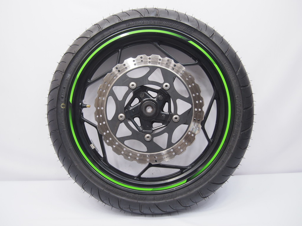 ニンジャ250純正フロントホイール2.75×17J.EX250L.F-0593軽い振れあり