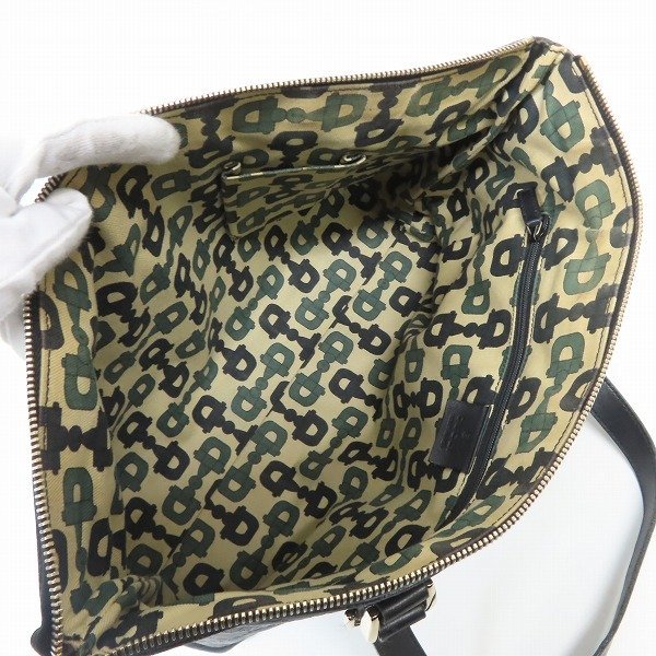 GUCCI/グッチ GG柄 ブラック レザー トートバッグ/ハンドバッグ GUCCI/グッチ GG柄 ブラック レザー トートバッグ/ハンドバッグ