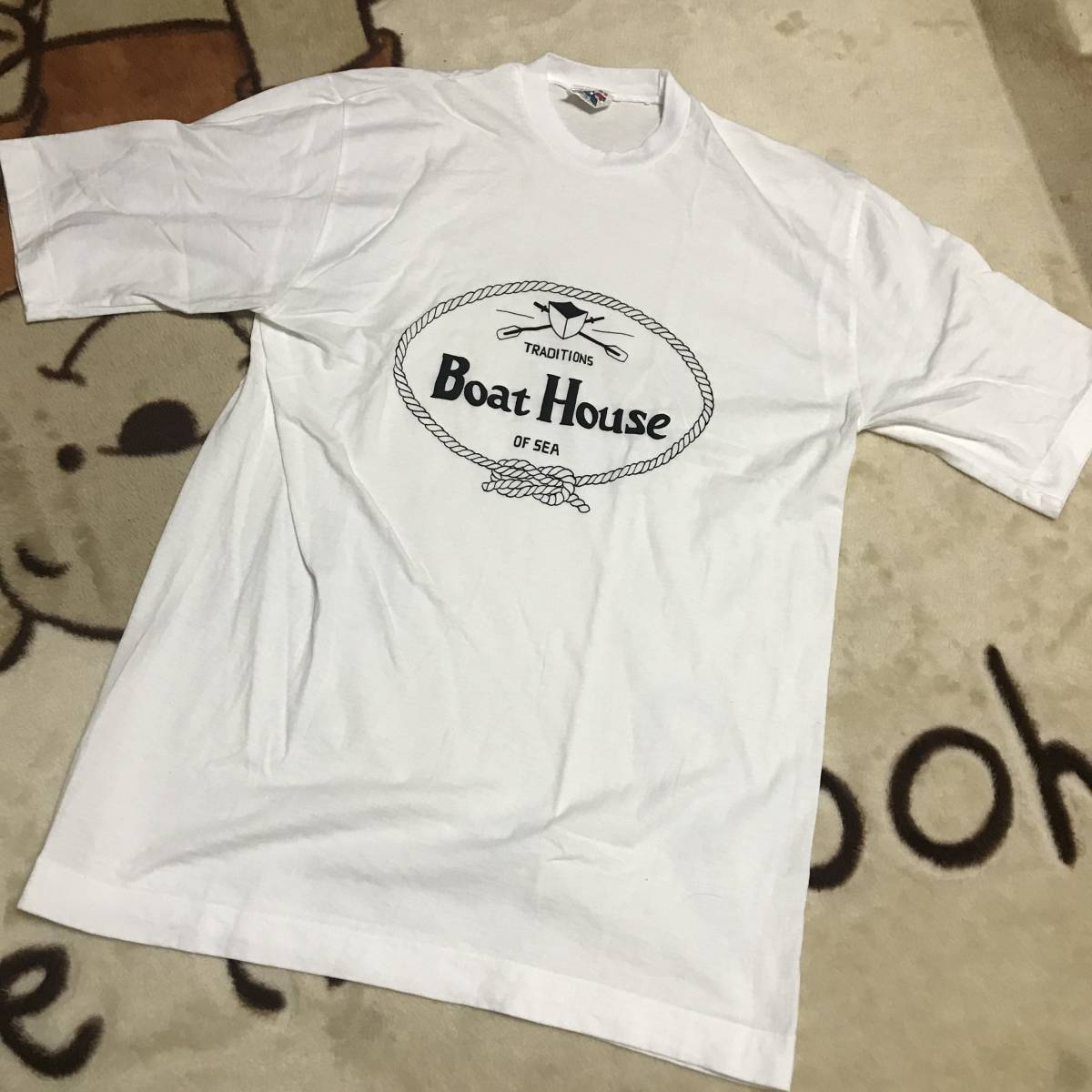 ☆ 1円～売り切り Boat House ボートハウス ロゴ プリント Tシャツ 白 