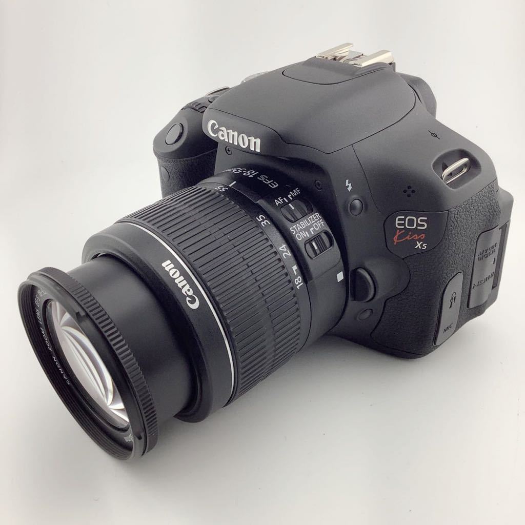 Canon EOS Kiss ×5 ボディ 18-55mm レンズ 箱 説明書 バッテリー 充電 