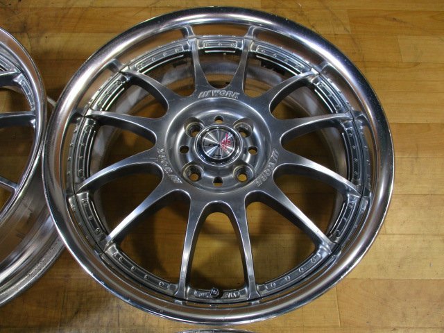 深リム WORK 戦 XSA 02C ホイール 4本 4H-100 17インチ 7J +42/+35 ND 
