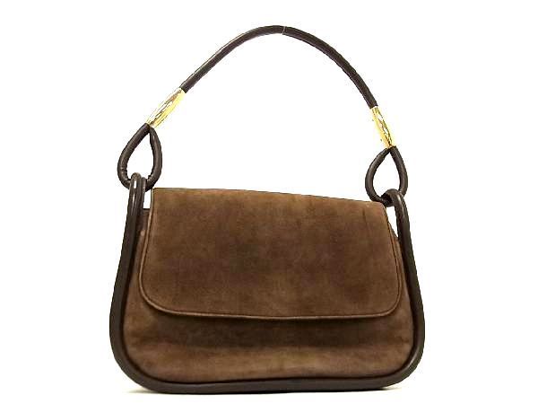 1円 GUCCI グッチ 001 2865 1777 スエード×レザー ワンショルダー 