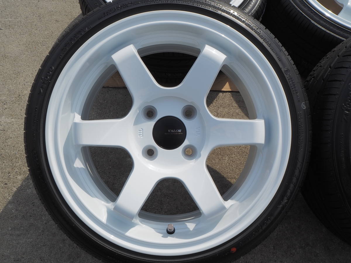 ☆引っ張り☆165/45R15 6.5J+38 4H100 人気 新品 深リム 逆ゾリ 1台分 