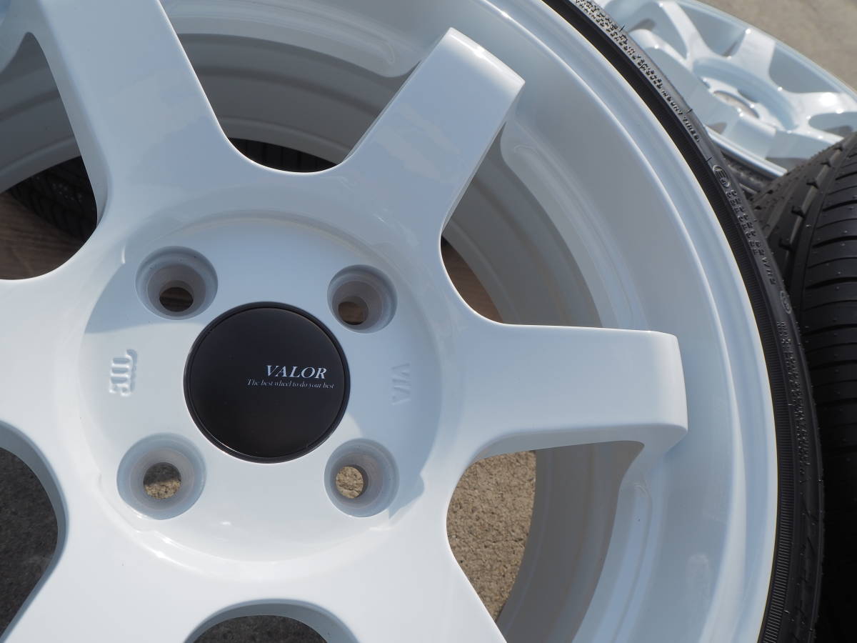 ☆引っ張り☆165/45R15 6.5J+38 4H100 人気 新品 深リム 逆ゾリ 1台分 
