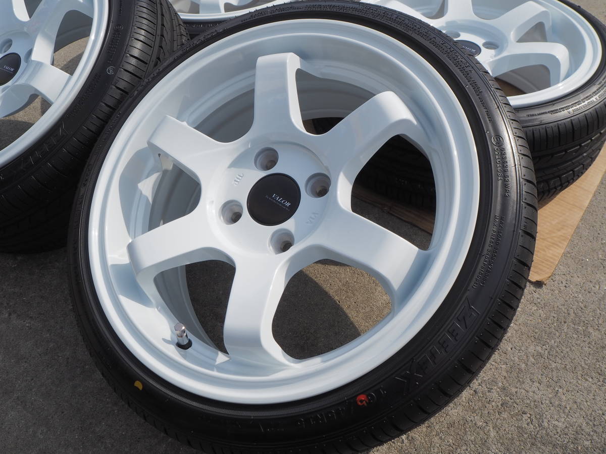 ☆引っ張り☆165/45R15 6.5J+38 4H100 人気 新品 深リム 逆ゾリ 1台分 