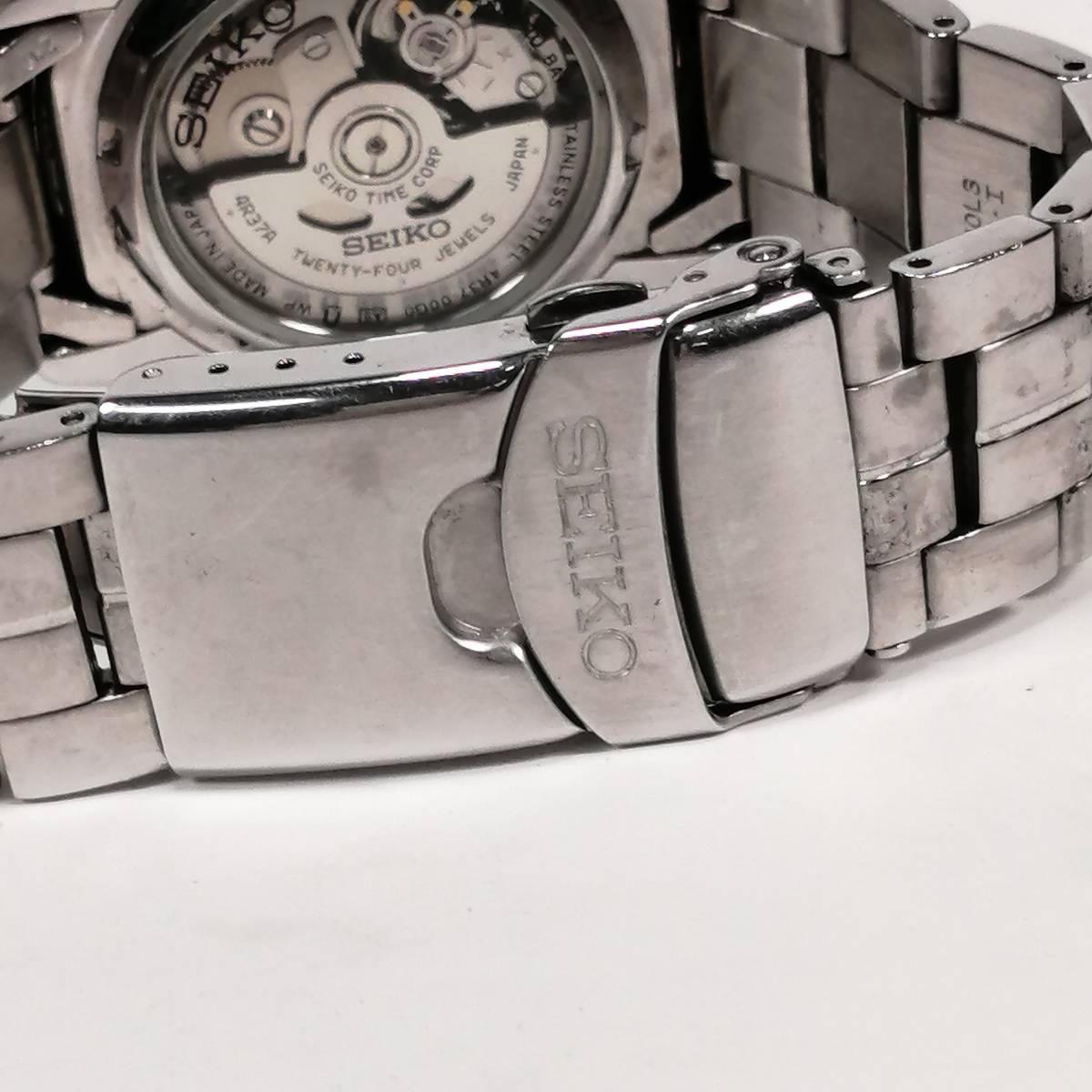稼働品 SEIKO セイコー 5 SPORTS 腕時計 AT 自動巻き 4R37-00G0 裏スケ 