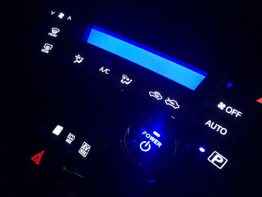 純正品返送不要　ZVW30 プリウス後期　エアコンパネル　モードスイッチ　パーキングスイッチ　スタートスイッチ　LED 打ち替え済み