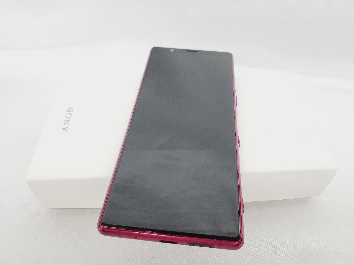 1円～【ジャンク】国内版 SIMフリー スマートフォン SONY XPERIA 5 J9260 レッド ※おサイフ履歴残あり 11326919 0801