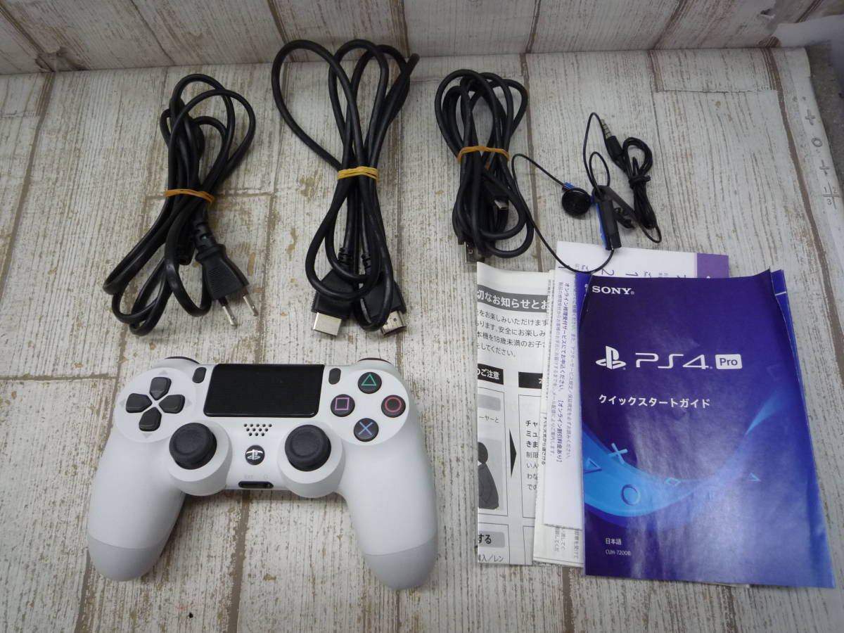 Ua7619-081♪【100】PS4 Pro 1TB CUH-7200 ホワイト Pro PlayStation