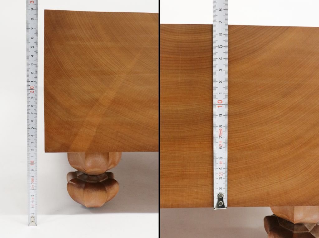 囲碁 足付 高級碁盤 極厚 6寸本榧 桐箱 へそ有り 柾目 天柾 碁石セット