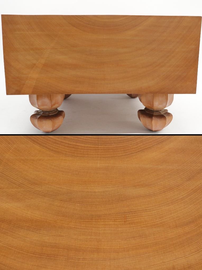 囲碁 足付 高級碁盤 極厚 6寸本榧 桐箱 へそ有り 柾目 天柾 碁石セット