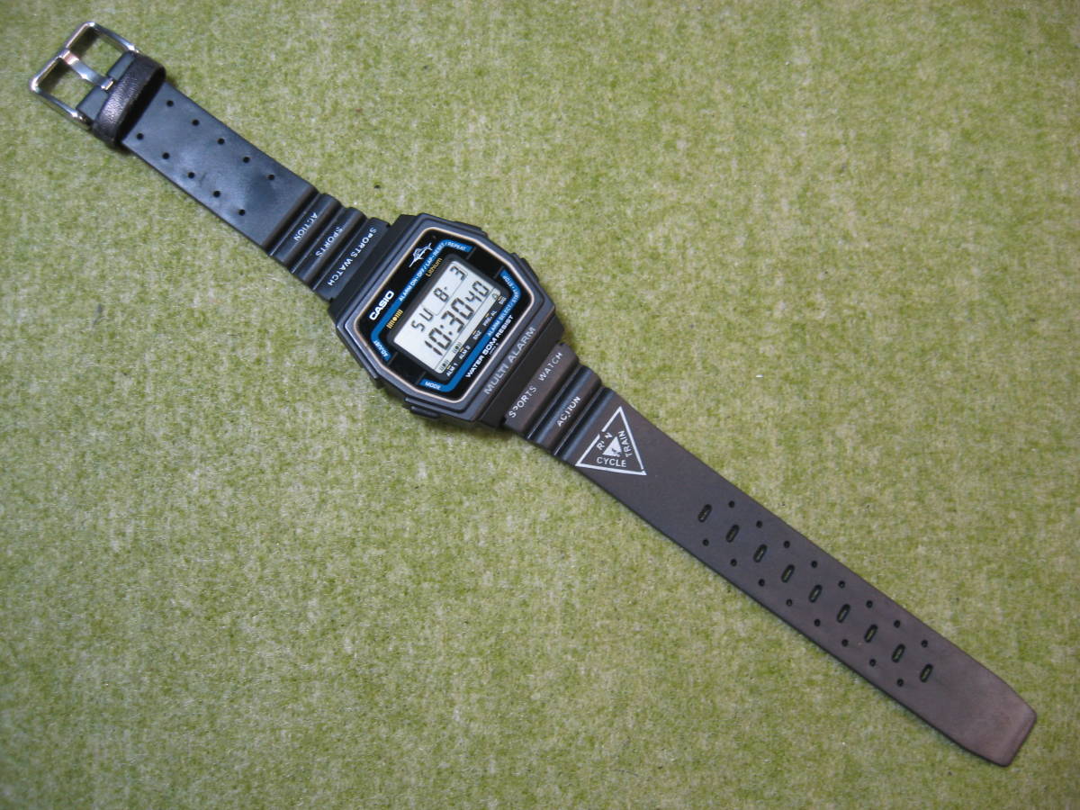 レア CASIO カシオ デジタル マルチアラーム カジキ W-25 電池交換済 