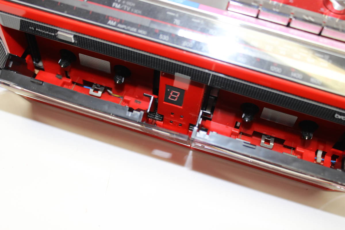 ブラザーラジカセ赤 Brother ステレオカセットレコーダー OT-457 昭和