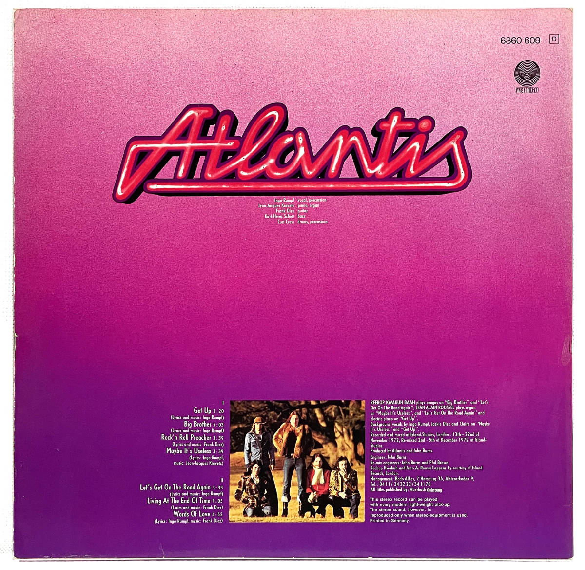 LP UK盤swirl vertigo】 ATLANTIS 1st アトランティス 1972年作