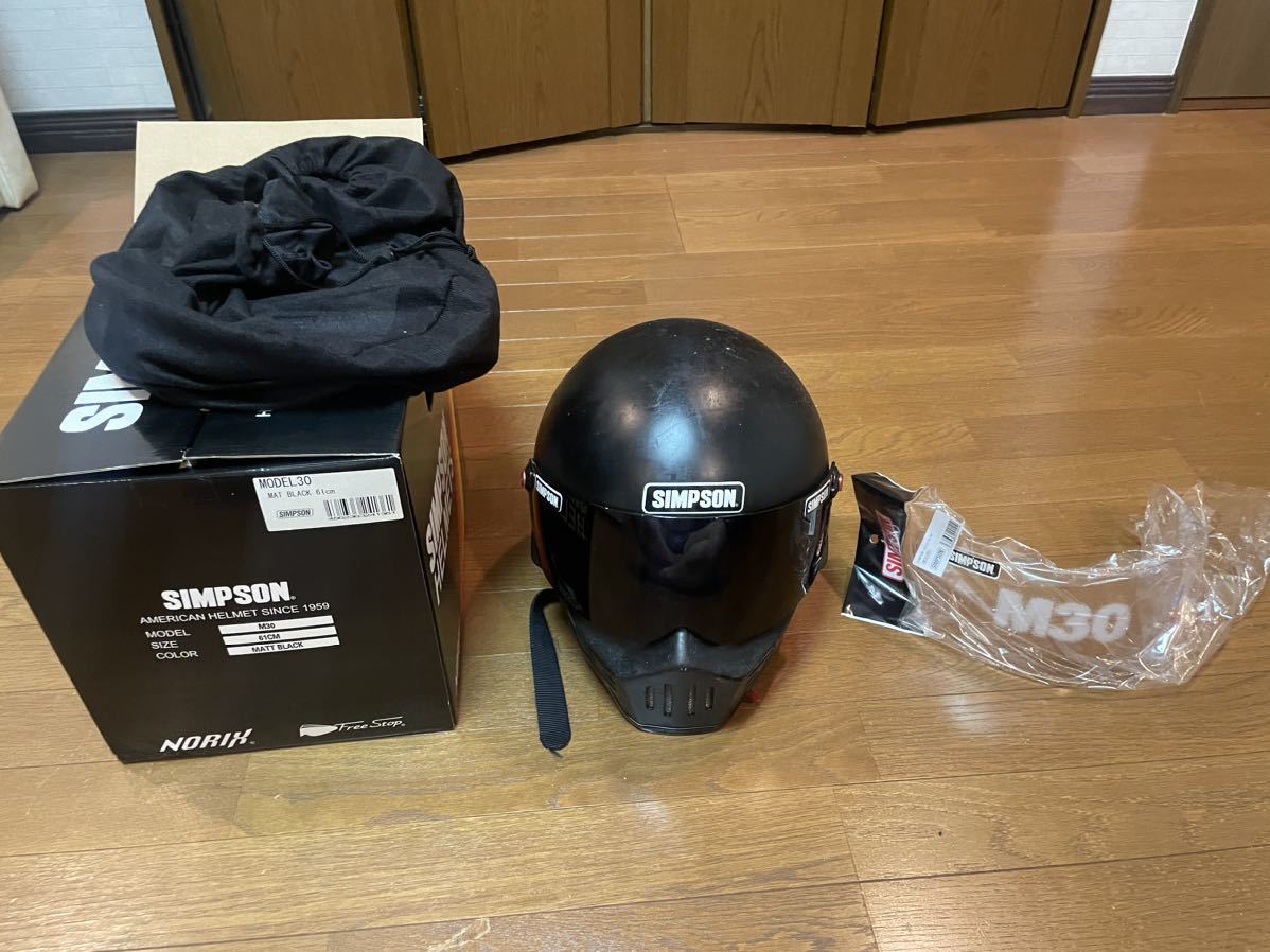 シンプソン　M30 61cm マットブラック M30 SIMPSON シンプソン ノースリット オンラインショップ限定モデルSIMPSON XS