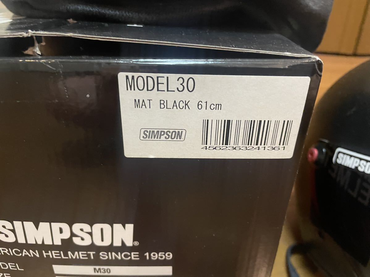 シンプソン　M30 61cm マットブラック M30 SIMPSON シンプソン ノースリット オンラインショップ限定モデルSIMPSON XS