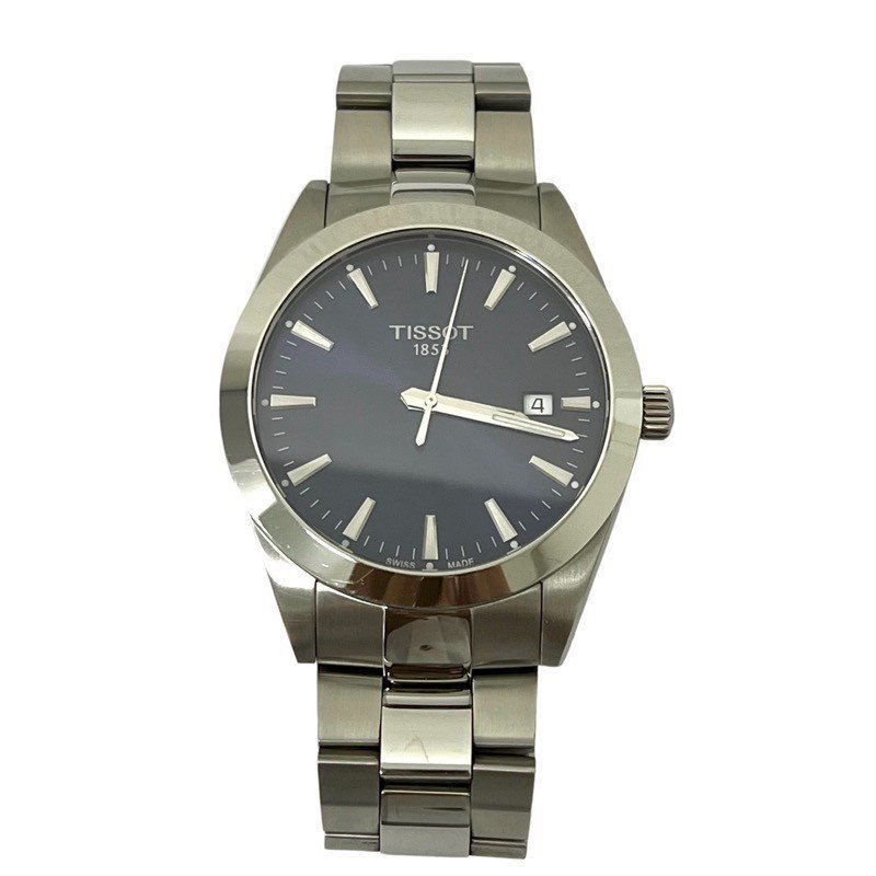 TISSOT ティソ ジェントルマン T127410A T127.410 デイト クォーツ 腕時計 ブルー文字盤 一式付属 【美品】 K2308K6