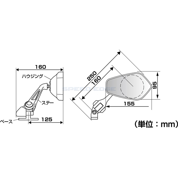 在庫あり TANAX タナックス NC-002 カウリングミラー12 NC-002