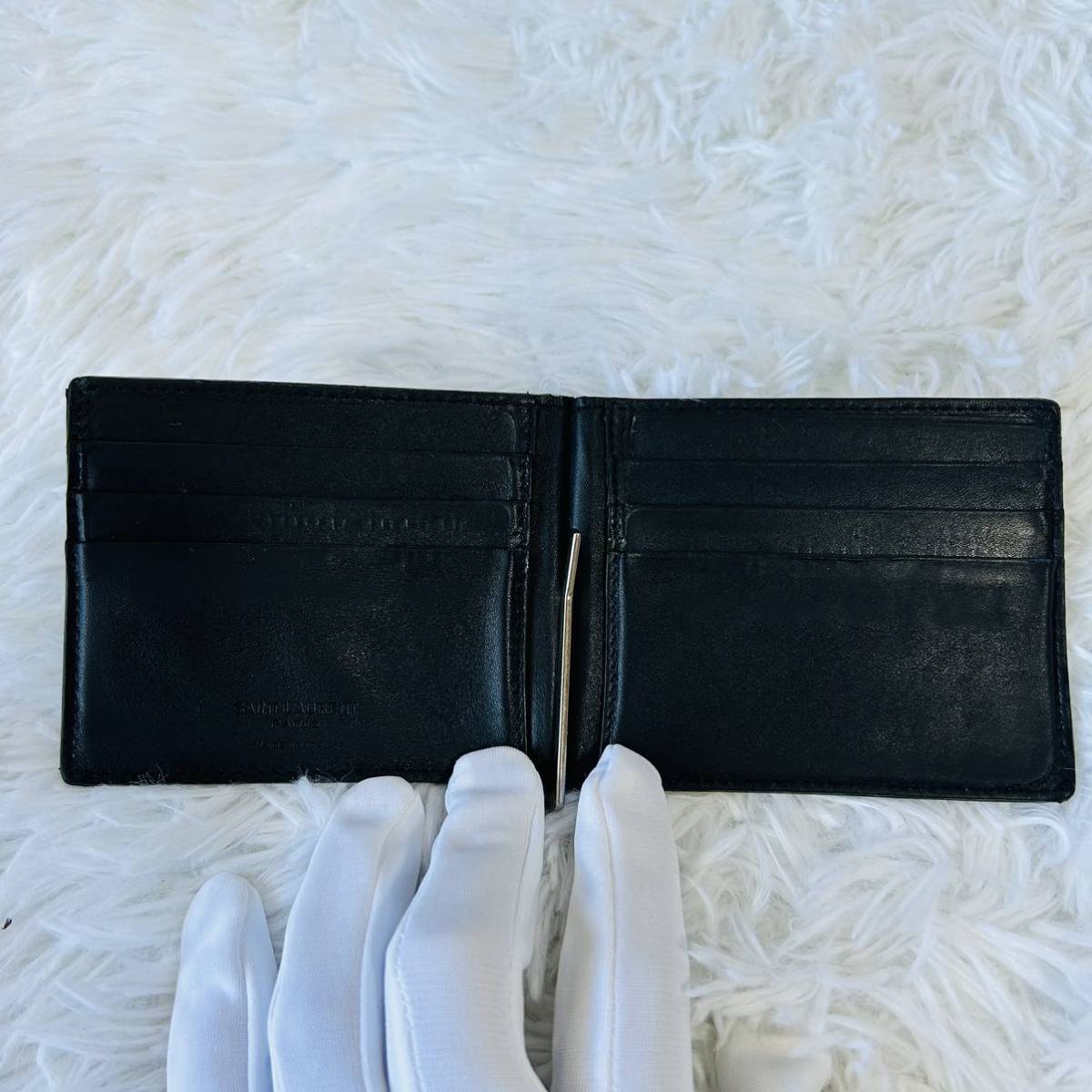 SAINT LAURENT サンローラン マネークリップ クロコ型押し カード