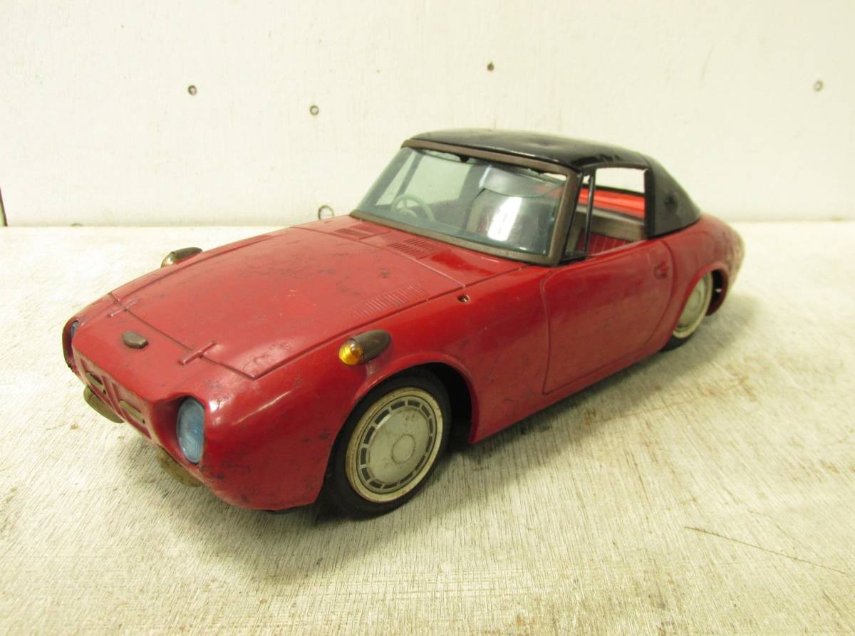 79「昭和レトロ ATC アサヒ玩具 トヨタスポーツ800 ブリキ ミニカー 赤