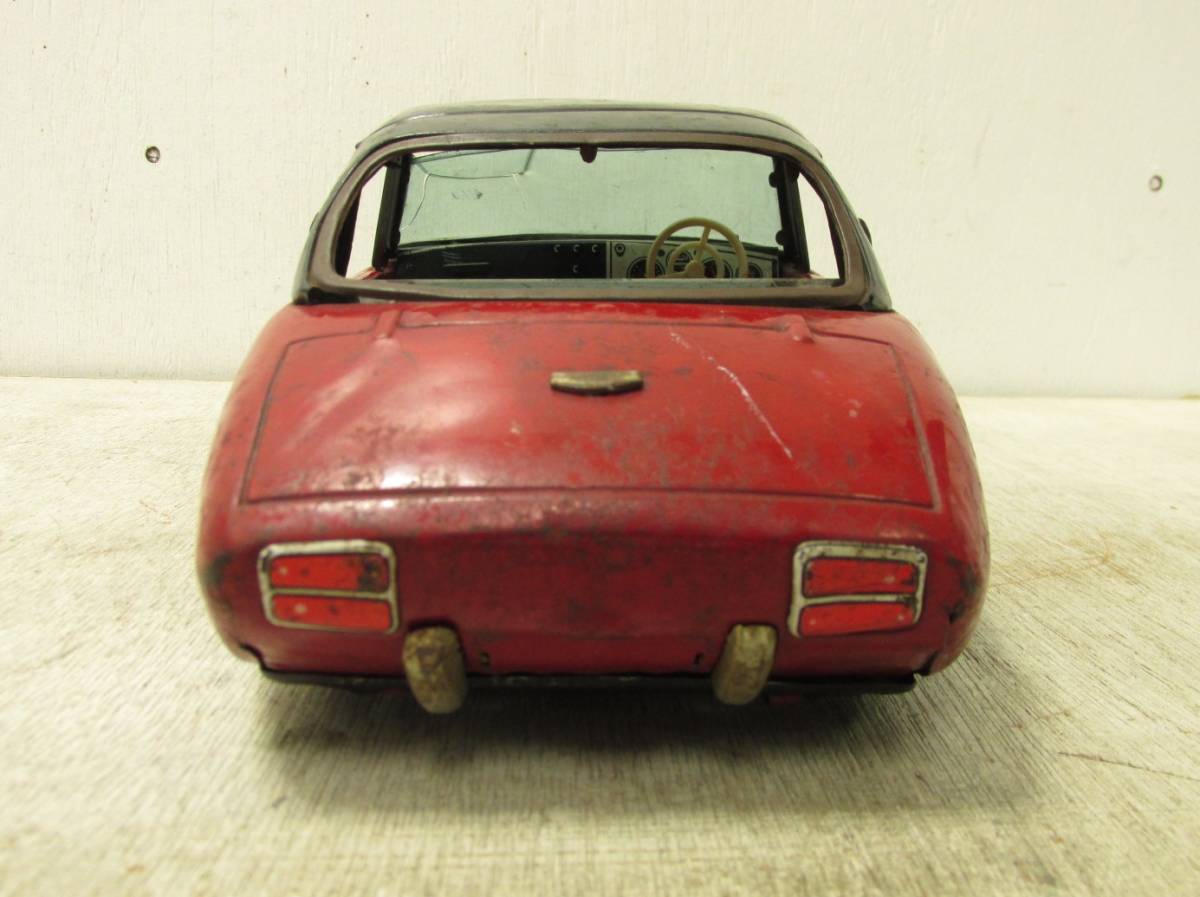 79「昭和レトロ ATC アサヒ玩具 トヨタスポーツ800 ブリキ ミニカー 赤