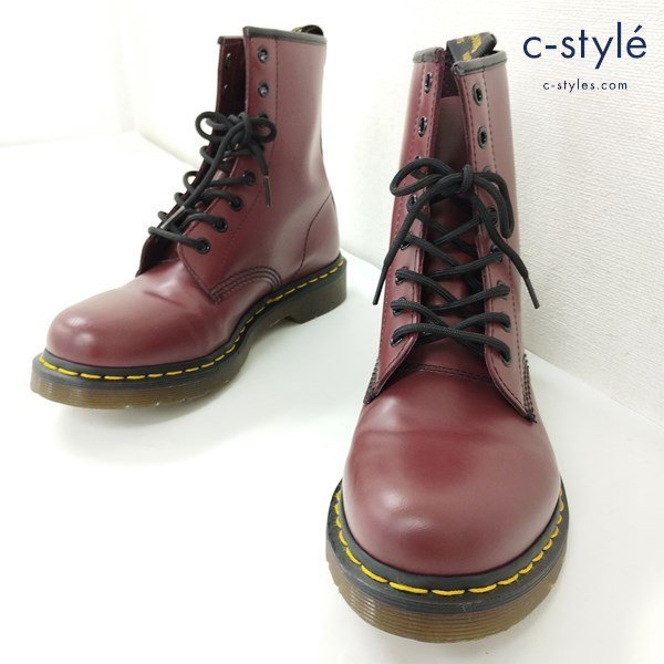 G653b [人気] Dr.Martens ドクターマーチン 8ホールブーツ UK7 赤茶 1460 レザー 靴 エアークッションソール | シューズ P