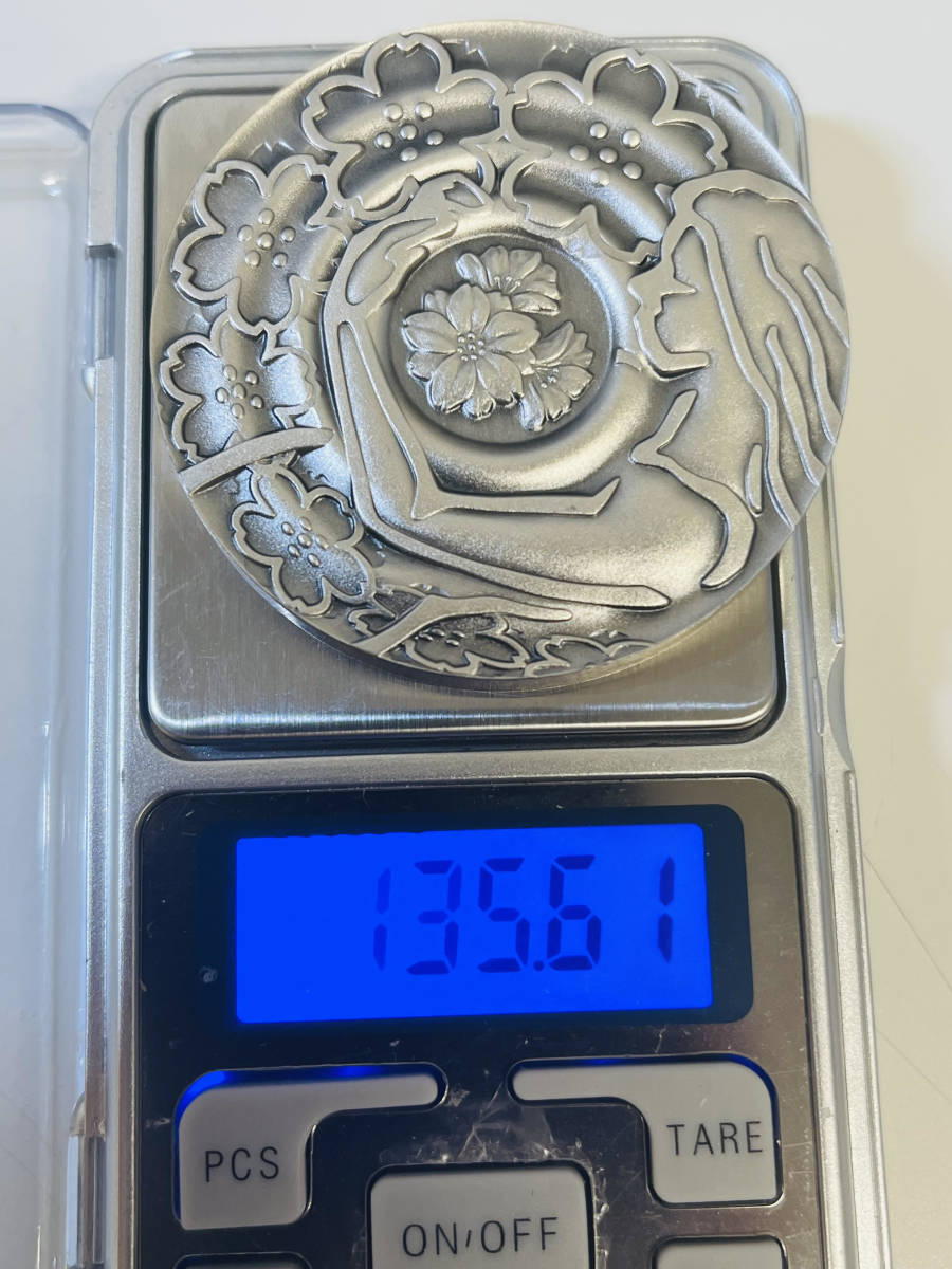 大人気，正規品 純銀メダル【平成二十二年 桜の通り抜け記念 】約135g 直径