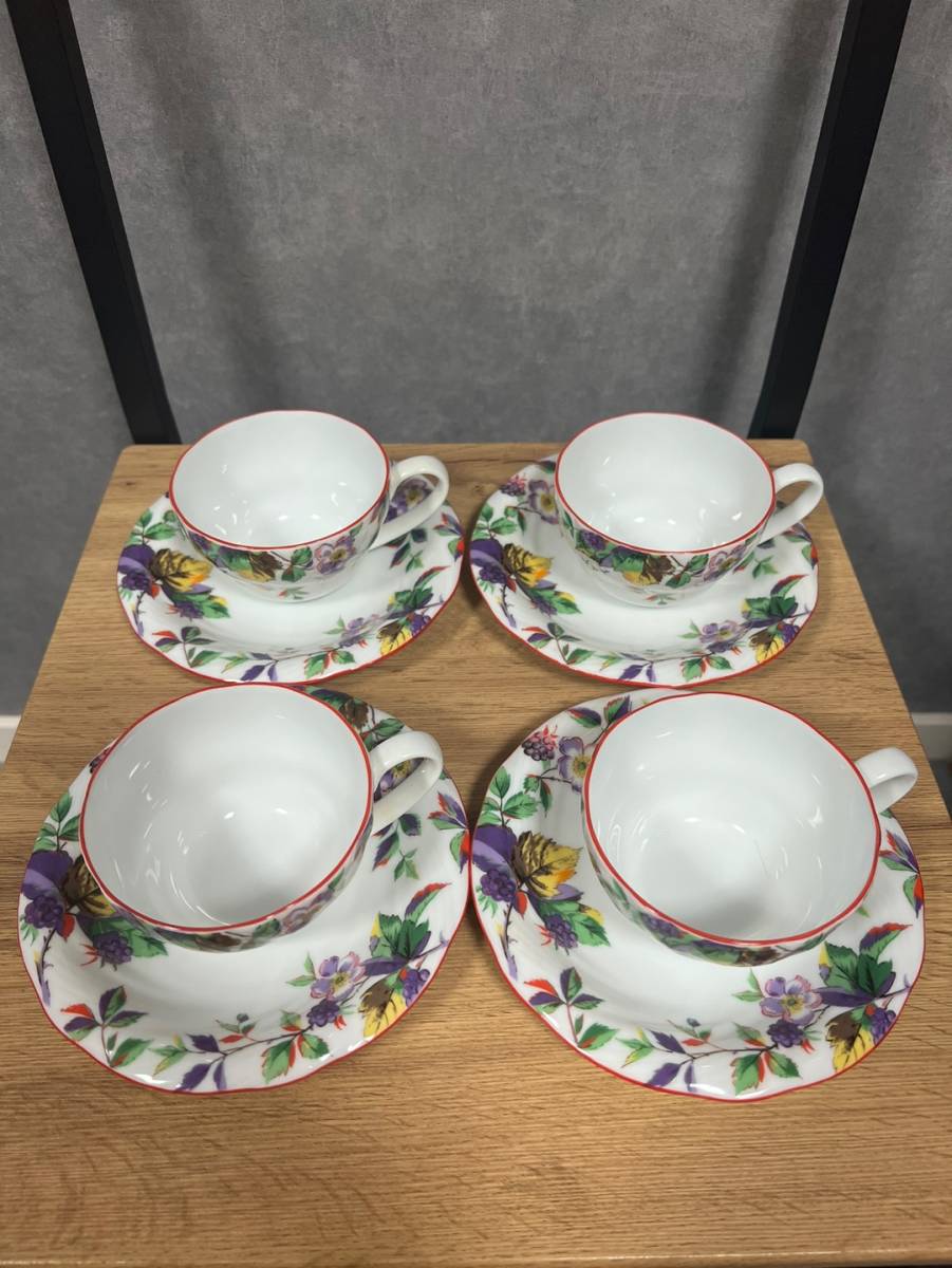 KENZO ケンゾー カップ&ソーサー 4客 花柄コーヒーカップ ソーサー1枚 