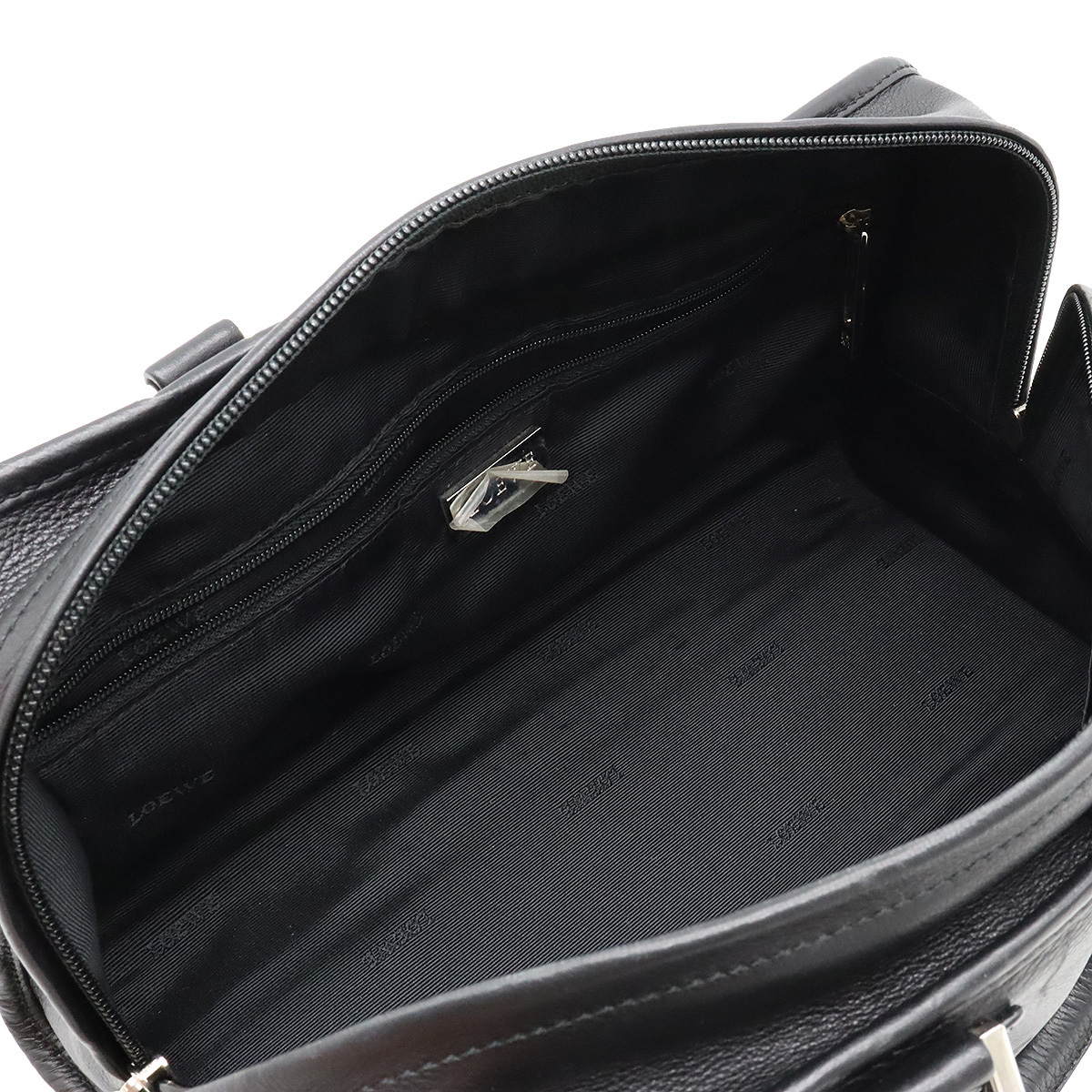 Loewe アマソナ28 アナグラム オーストリッチ 2way ハンド ショルダーバッグ グレー (202895