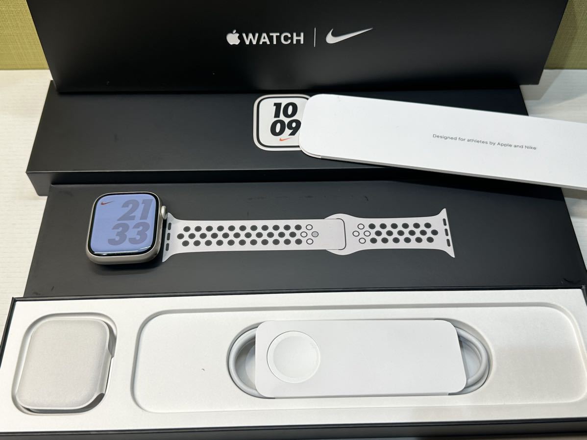 大得価，安い Apple Watch series7 45mm Nike スターライトアルミニウム ピュアプラチナ アップルウォッチ GPSモデル シリーズ7 647(スマートウォッチ本体)｜売買されたオークション情報、yahooの商品情報をアーカイ スマートウォッチ本体